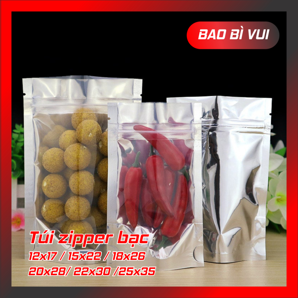 Túi zip bạc đáy đứng - BAO BÌ VUI