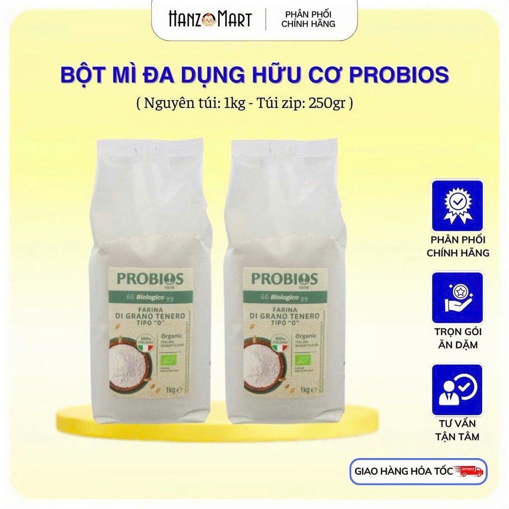 Bột mì đa dụng hữu cơ làm bánh cho bé 1kg