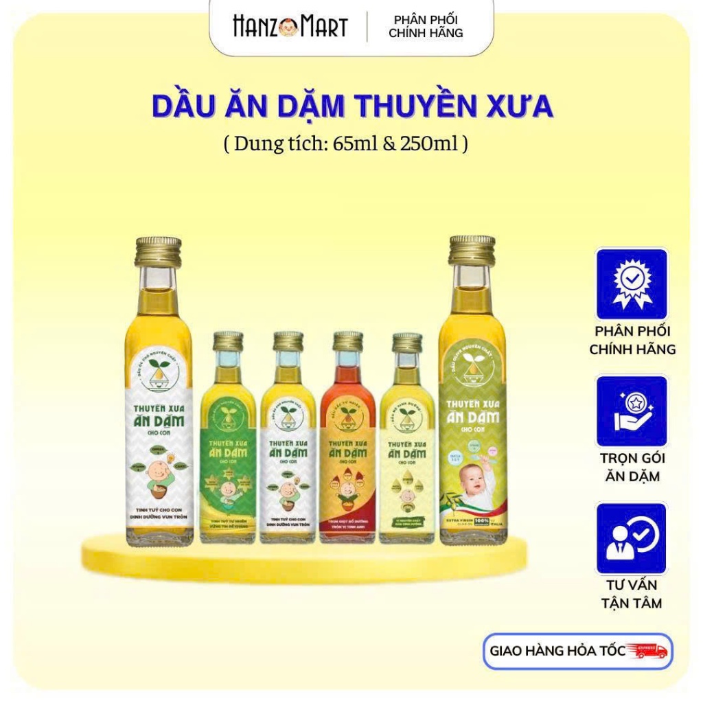 Dầu Ăn Dặm Cho Bé Nguyên Liệu 100% Hạt Tự Nhiên - Thương Hiệu Thuyền Xưa - hanzomart
