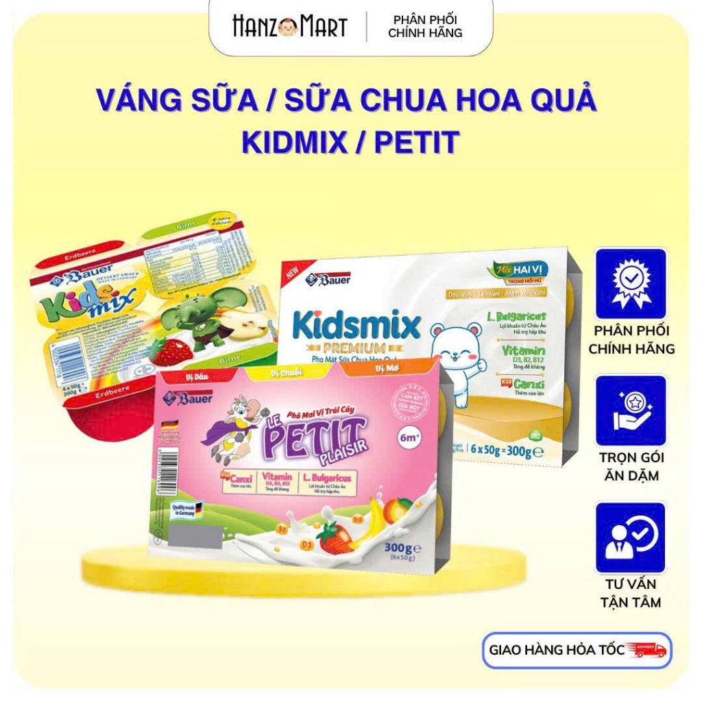 Váng sữa / Sữa chua hoa quả Kids Mix / Petti hanzomart