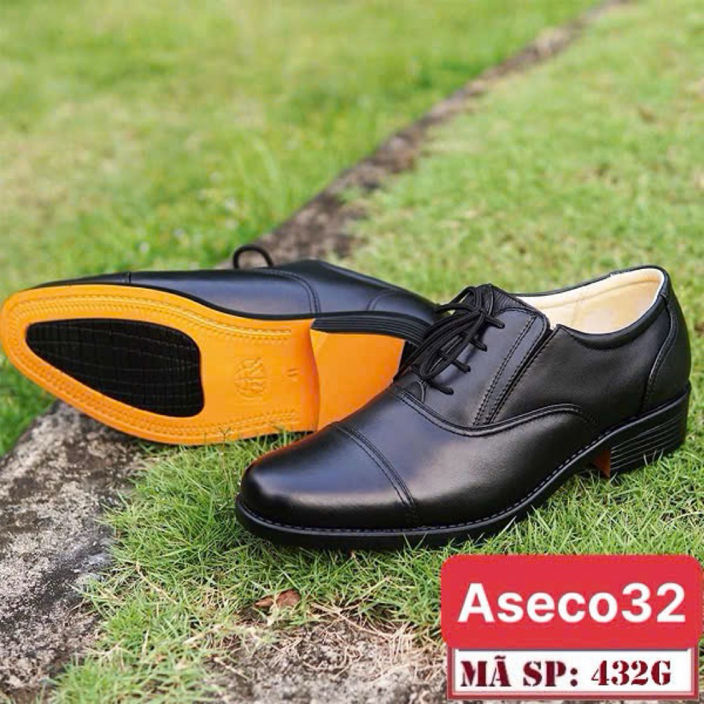 Giày Da Oxford ASECO 432G Da Bò Thật Chống Thấm, Đế PU Nhẹ Chống Trượt, Giày Tây Công Sở Cao Cấp
