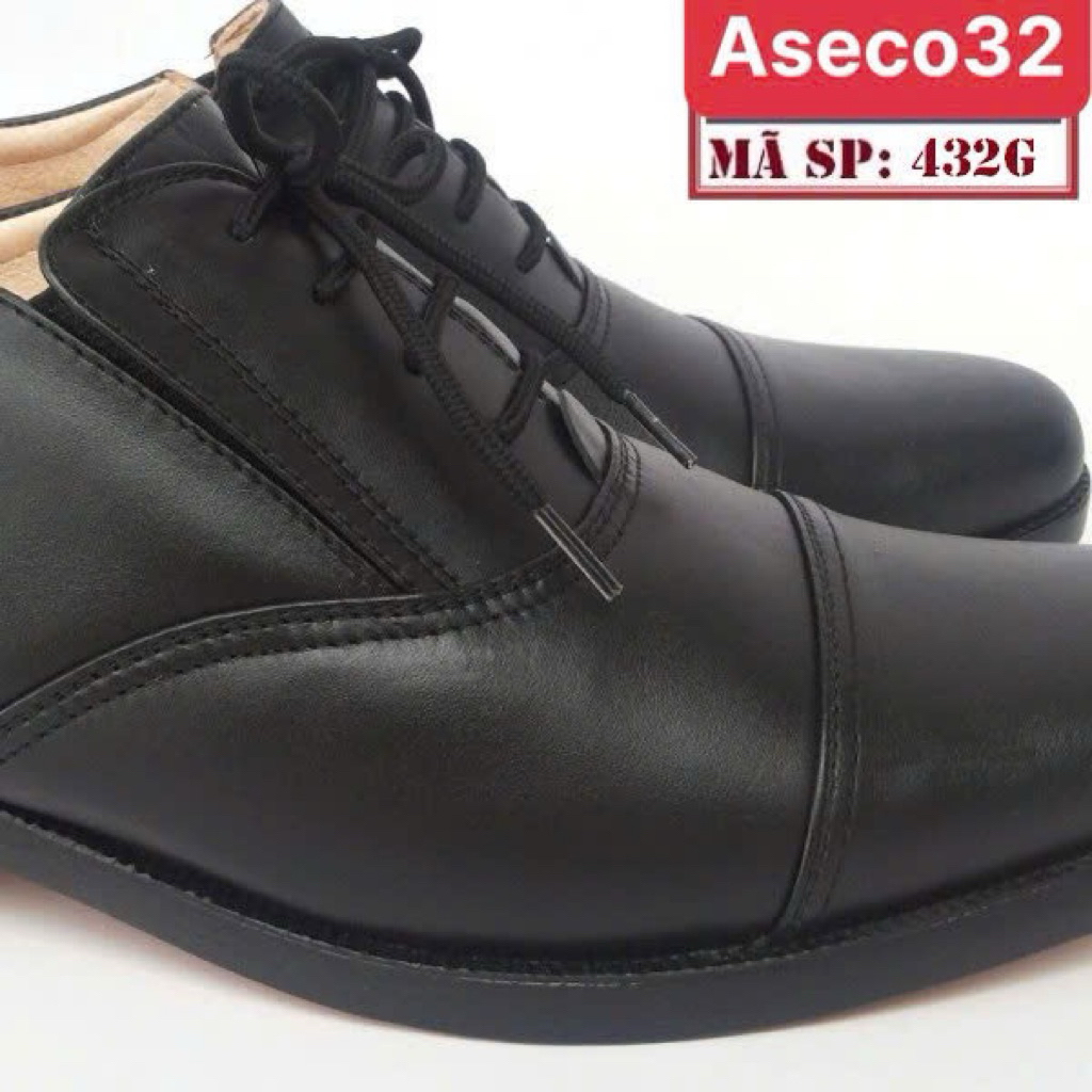 Giày Da Oxford ASECO 432G Da Bò Thật Chống Thấm, Đế PU Nhẹ Chống Trượt, Giày Tây Công Sở Cao Cấp