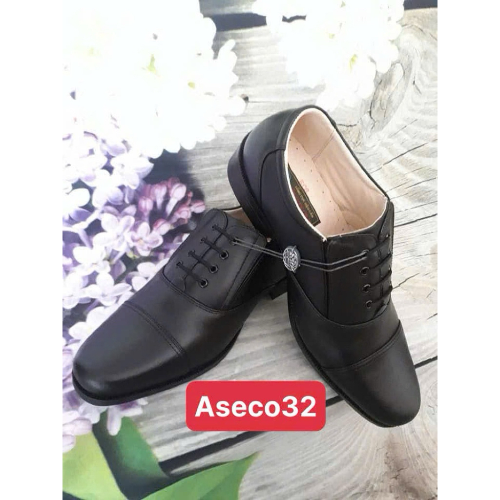 Giày Da Nam Oxford ASECO 608, Da Bò Nappa Chống Thấm, Lót Da Tự Nhiên, Đế Cao Su Chống Trượt
