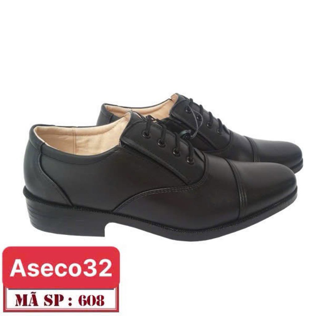 Giày Da Nam Oxford ASECO 608, Da Bò Nappa Chống Thấm, Lót Da Tự Nhiên, Đế Cao Su Chống Trượt
