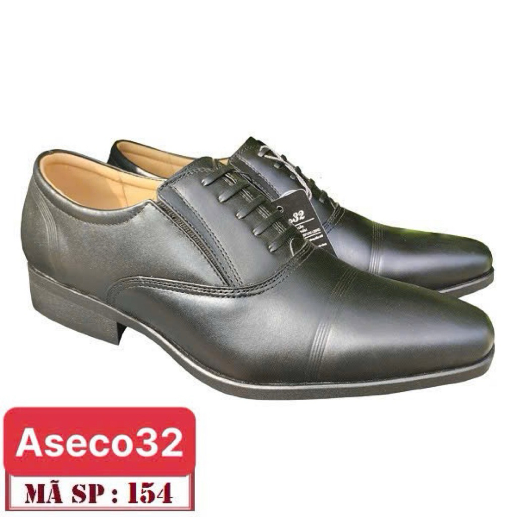 Giày Da Nam Cao Cấp ASECO 154, Da Bò Nappa Mềm Mịn, Đế PVC Êm Bền, Thiết Kế Lịch Lãm