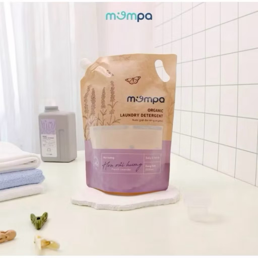 Nước Giặt Mompa Biotech – Dịu Nhẹ Cho Da Bé – 5 Mùi Hương Cao Cấp – Sạch Sâu & Thơm Lâu – Túi 2000ml