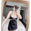 HT28 Váy ngủ sexy viền ren hoa ngực dây buộc hở lưng,đồ ngủ lụa cổ yếm mặc nhà gợi cảm HT28