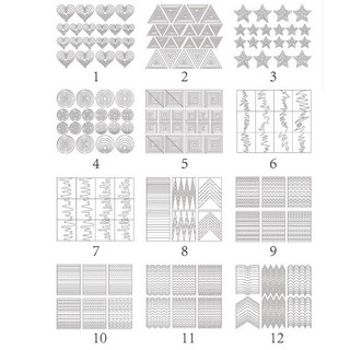 Bộ 12 miếng dán móng tay, miếng dán móng tay họa tiết rỗng