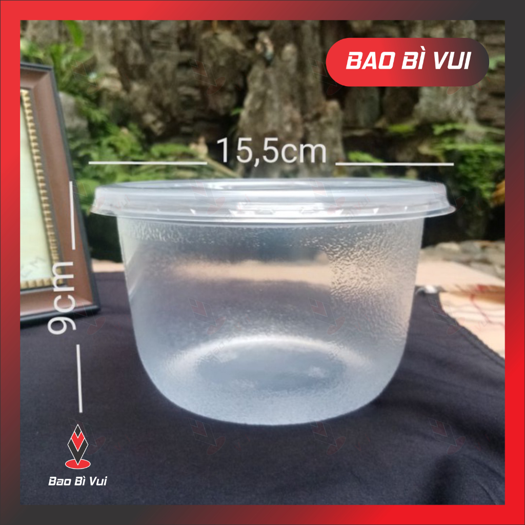 [Lốc 50 cái ] Tô nhựa PP 1000ml dày có nhám chống trơn - BAO BÌ VUI