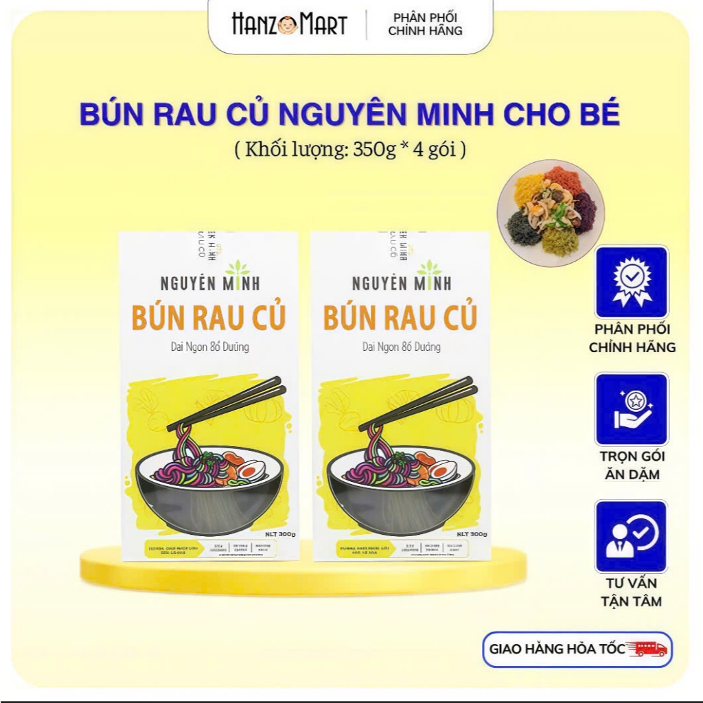 Bún rau củ Nguyên Minh cho bé ăn dặm bí đỏ/khoai lang/củ dền/chùm ngây 300gr