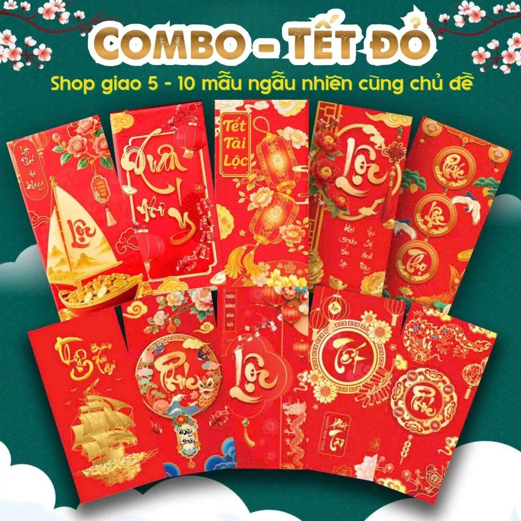 10 Bao Lì Xì Tết 2026 Bính Ngọ Giá Sỉ Rẻ Tết Độc Lạ Màu Đỏ Đẹp Hoạt Hình Con Ngựa Cute Dễ Thương Thầ