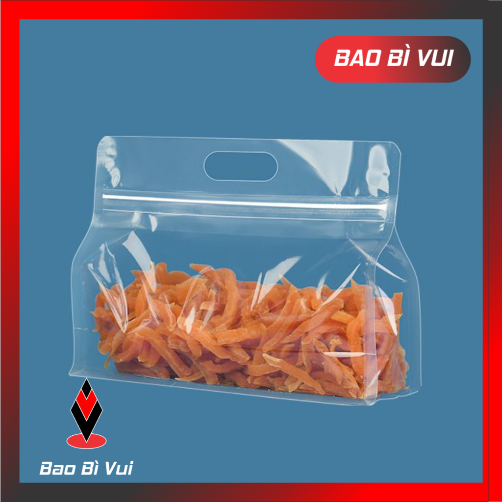 [500g - 1kg] Túi zip trong 8 cạnh có quai xách sang trọng- BAO BÌ VUI