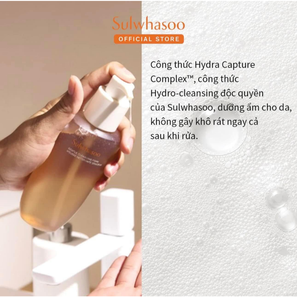 Sữa Rửa Mặt Tạo Bọt Dưỡng Ẩm Làm Sạch Dịu Nhẹ Sulwhasoo Gentle Cleansing Foam 200ml