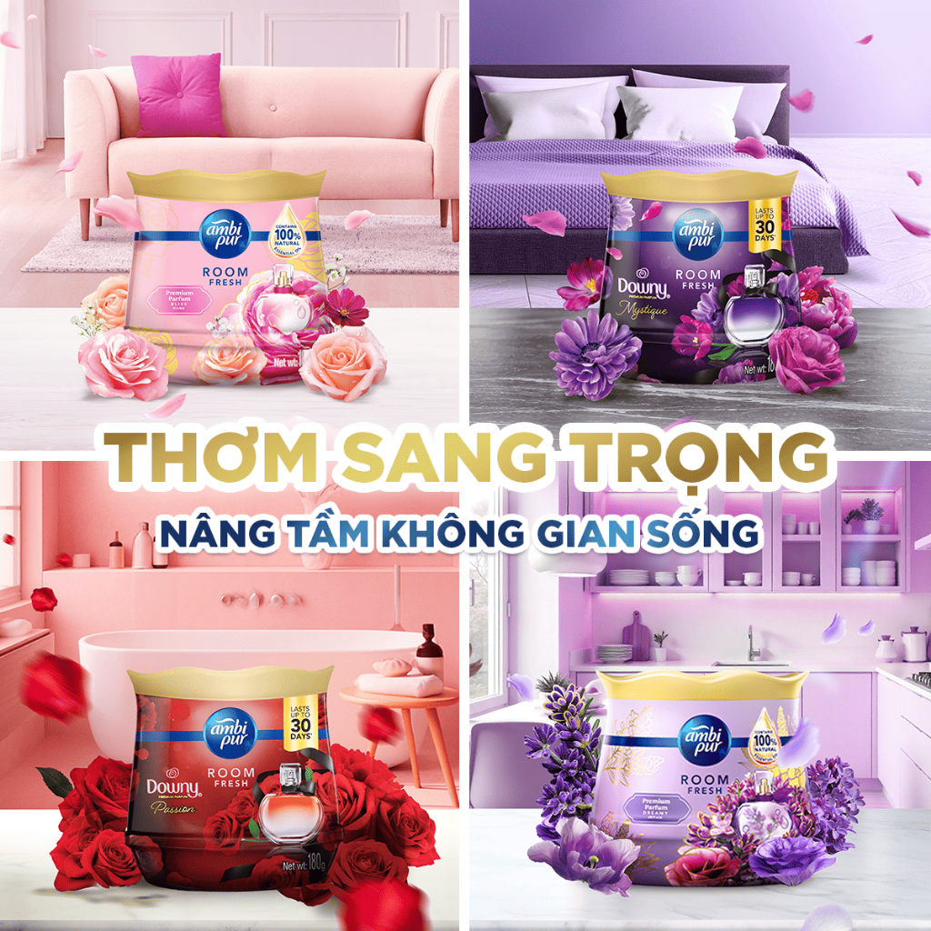 [Nhà Thơm Đón Tết] Combo 3 Sáp Thơm Ambi Pur Hương Đam Mê 180G Sáp Thơm Phòng Ngủ, Nhà Vệ Sinh, Phòng Khách, Bếp
