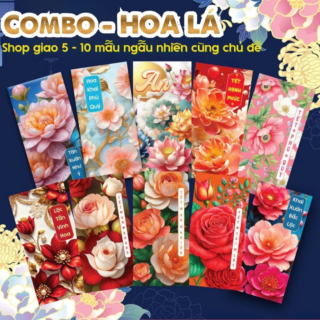 Combo 100 Bao Lì Xì Đỏ  Hình Ngựa Mã Đáo Thành Công -PUKAPI