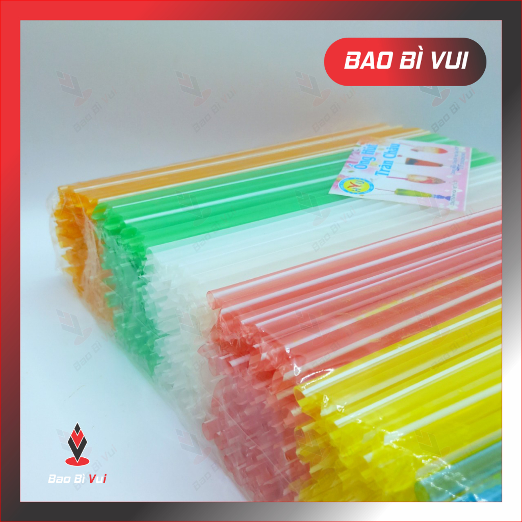 [Bịch 500g] Ống hút cao cấp trắng trong / sọc trong - BAO BÌ VUI
