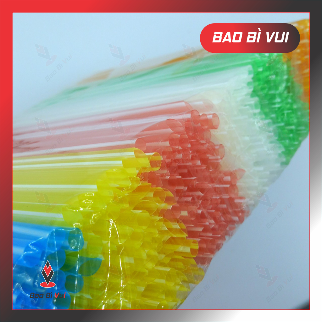 [Bịch 500g] Ống hút cao cấp trắng trong / sọc trong - BAO BÌ VUI