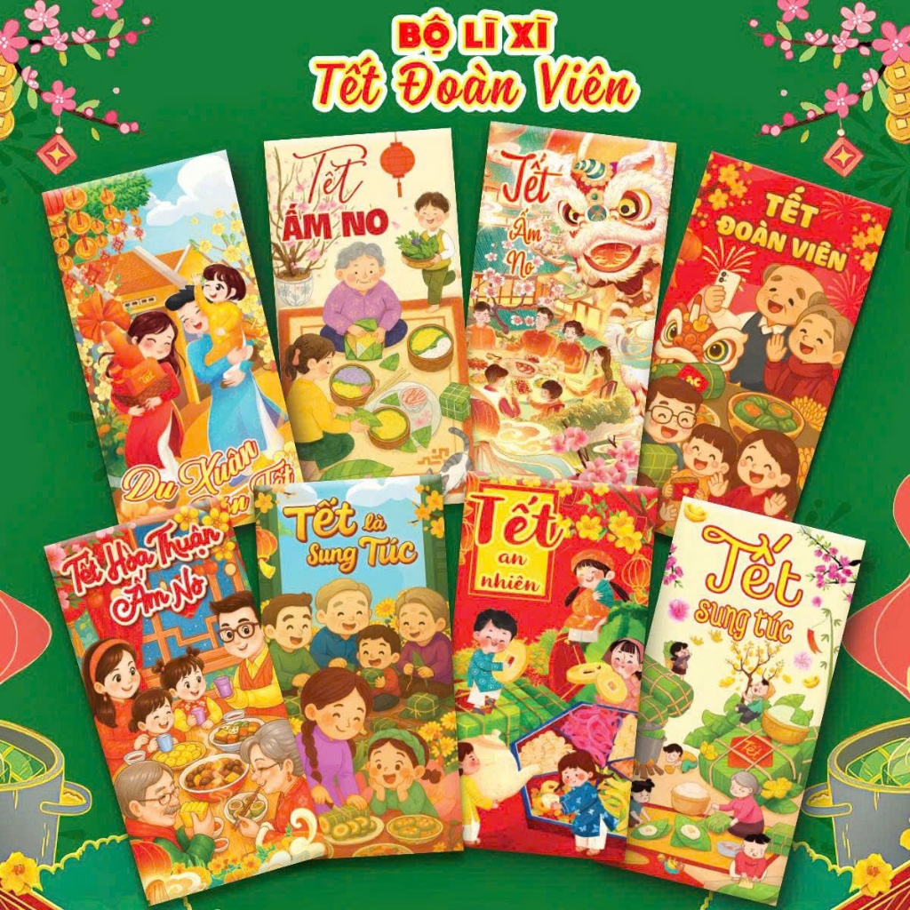 Combo 100 Bao Lì Xì Truyền Thống Lì Xì Tết Việt Đa Dạng Mẫu Mã Hoạt Hình Giá Rẻ Năm 2026 - PUPU HOUSE