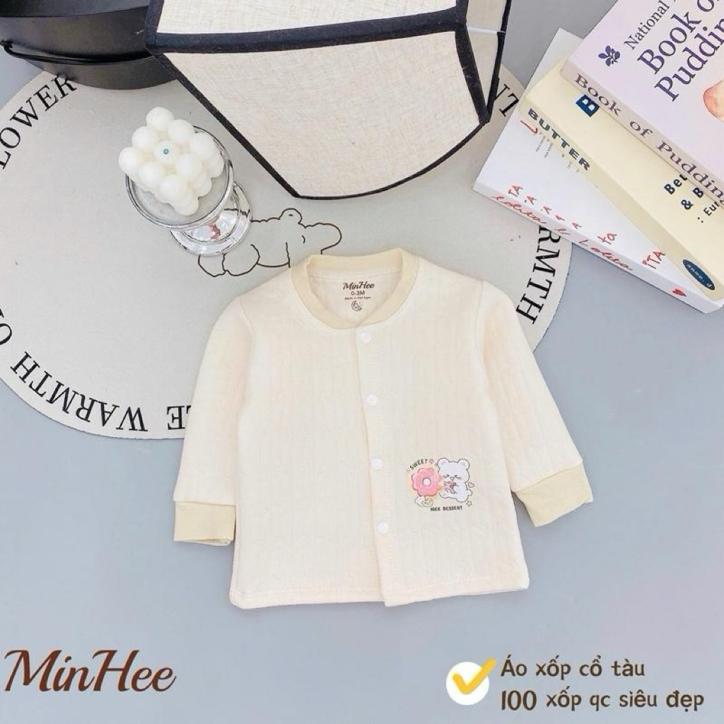 Áo khoác trần bông MinHee cho bé trai, bé gái từ 0-9m