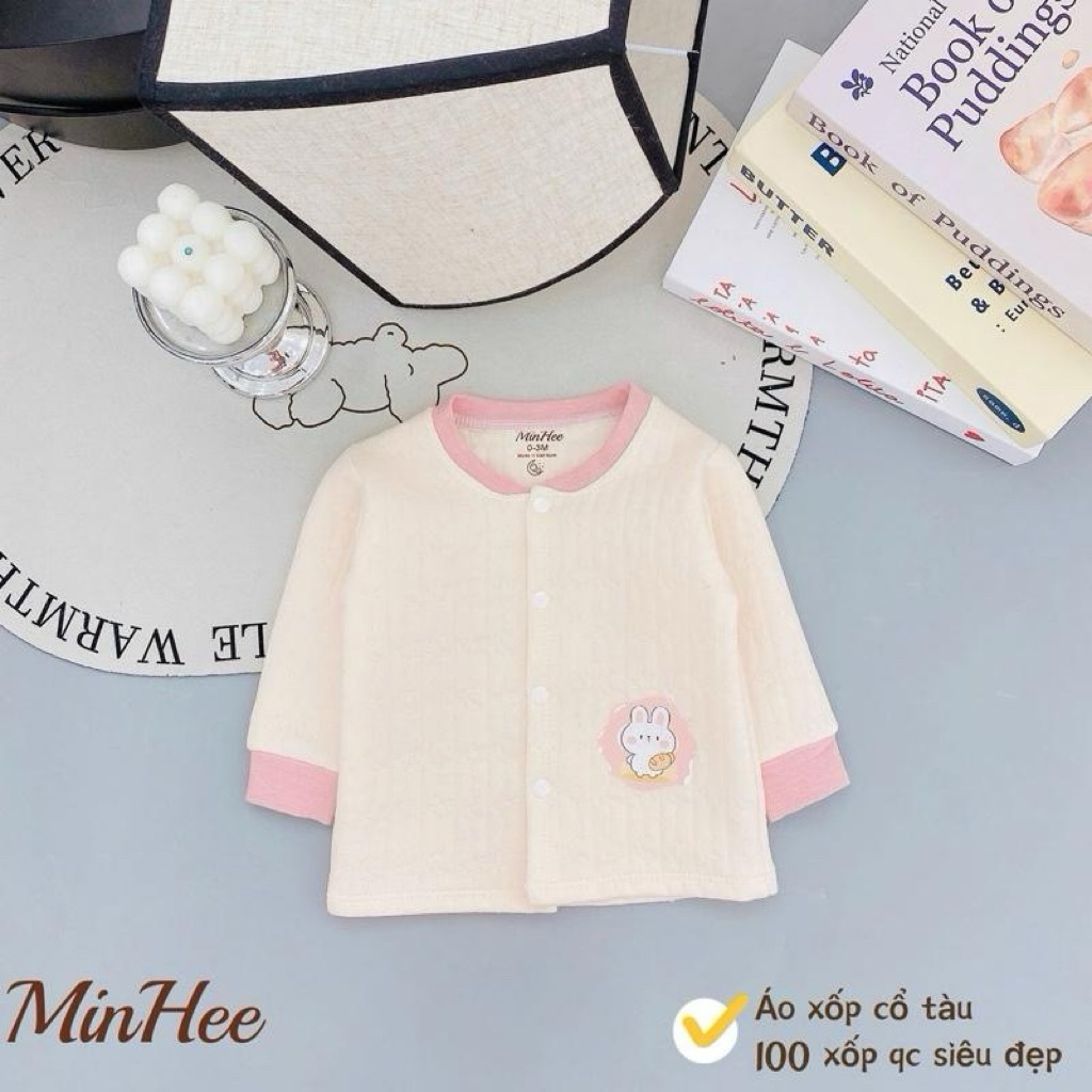 Áo khoác trần bông MinHee cho bé trai, bé gái từ 0-9m