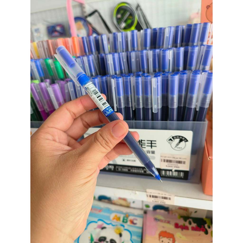 Bút Gel D-1005  ống to Khô Nhanh Ngòi 0,5mm Màu Xanh, Trơn Mượt ,Đều Mực