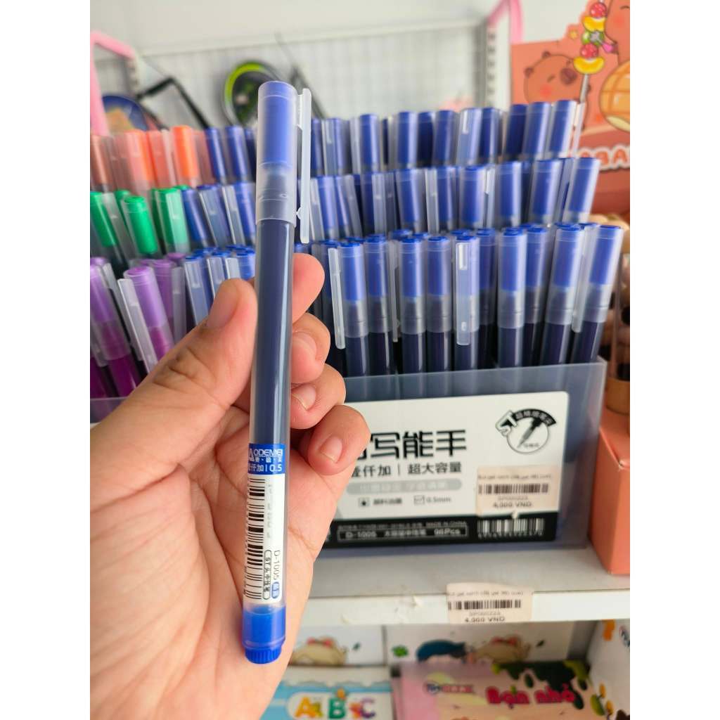 Bút Gel D-1005  ống to Khô Nhanh Ngòi 0,5mm Màu Xanh, Trơn Mượt ,Đều Mực