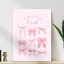 Tranh dán tường fomex, Pink Bow Collection, decor tường, phòng ngủ, có sẵn keo dán 2 mặt, nhận in theo yêu cầu