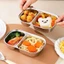 Khay ăn dặm 2 ngăn cho bé kèm thìa muỗng, chất liệu inox cao cấp - tiện dụng, an toàn