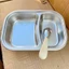 Khay ăn dặm 2 ngăn cho bé kèm thìa muỗng, chất liệu inox cao cấp - tiện dụng, an toàn