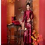 Áo Dài Mẹ Sui Uyên ương vàng, Lụa Ruby Cao Cấp Đính Kết Đá Cổ & Tay Sang Trọng MC11