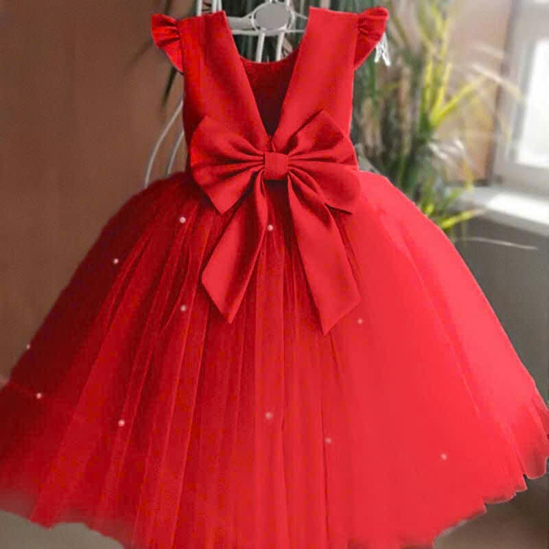 váy công chúa cho bé gái , váy trẻ em đỏ tim nơ cho bé từ 8-47kg ( mã 014 )