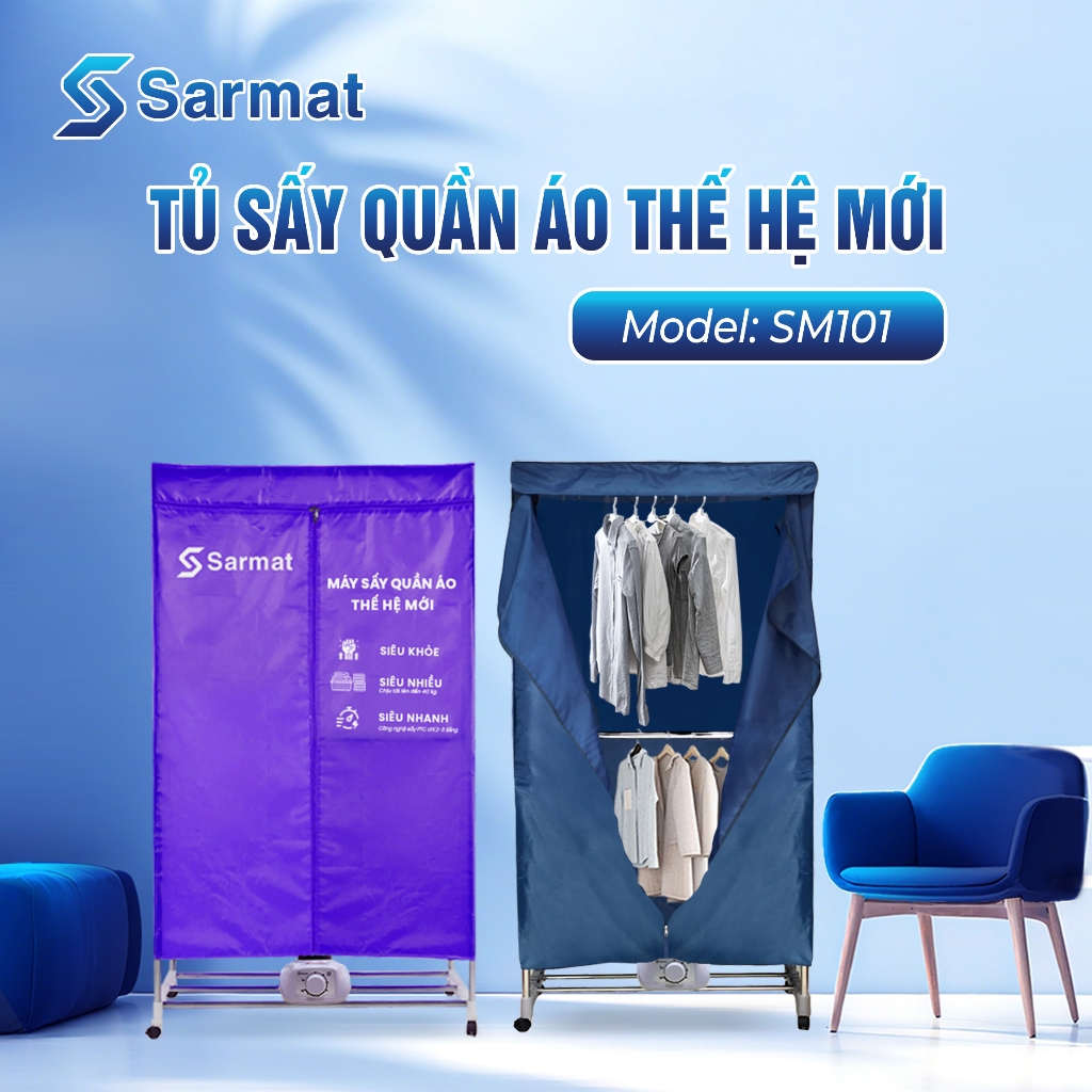 Máy sấy, tủ sấy quần áo Hichiko, công suất mạnh 2300W sấy cực nhanh khử mùi hiệu quả SM101