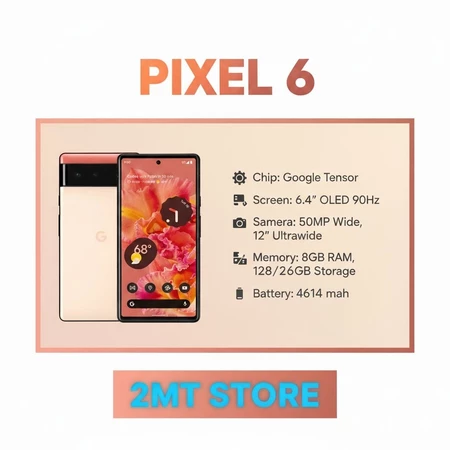 Điện thoại Google Pixel 6 quốc tế 2 sim ram 8gb/128gb like new