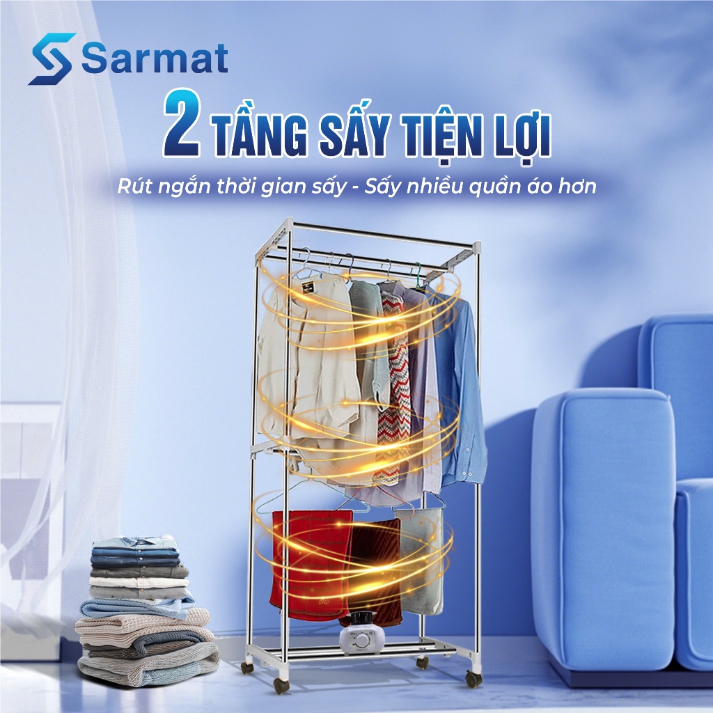 Máy sấy, tủ sấy quần áo Hichiko, công suất mạnh 2300W sấy cực nhanh khử mùi hiệu quả SM101