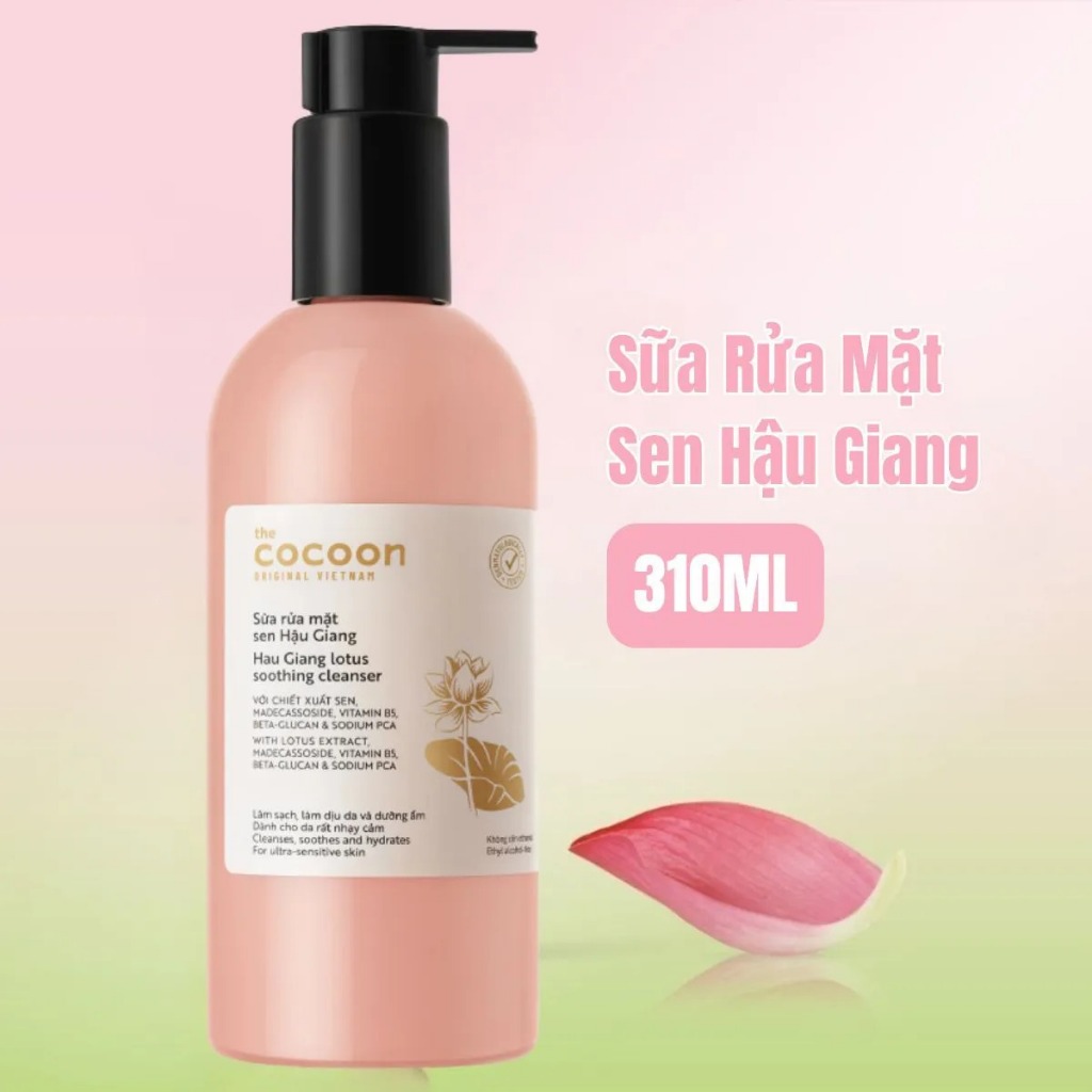 Sữa Rửa Mặt Sen Hậu Giang Cocoon 310ml Tạo Bọt Dịu Nhẹ Cấp Ẩm Làm Sạch Sâu Cho Da Nhạy Cảm Thuần Chay | BigBuy360 - bigbuy360.vn