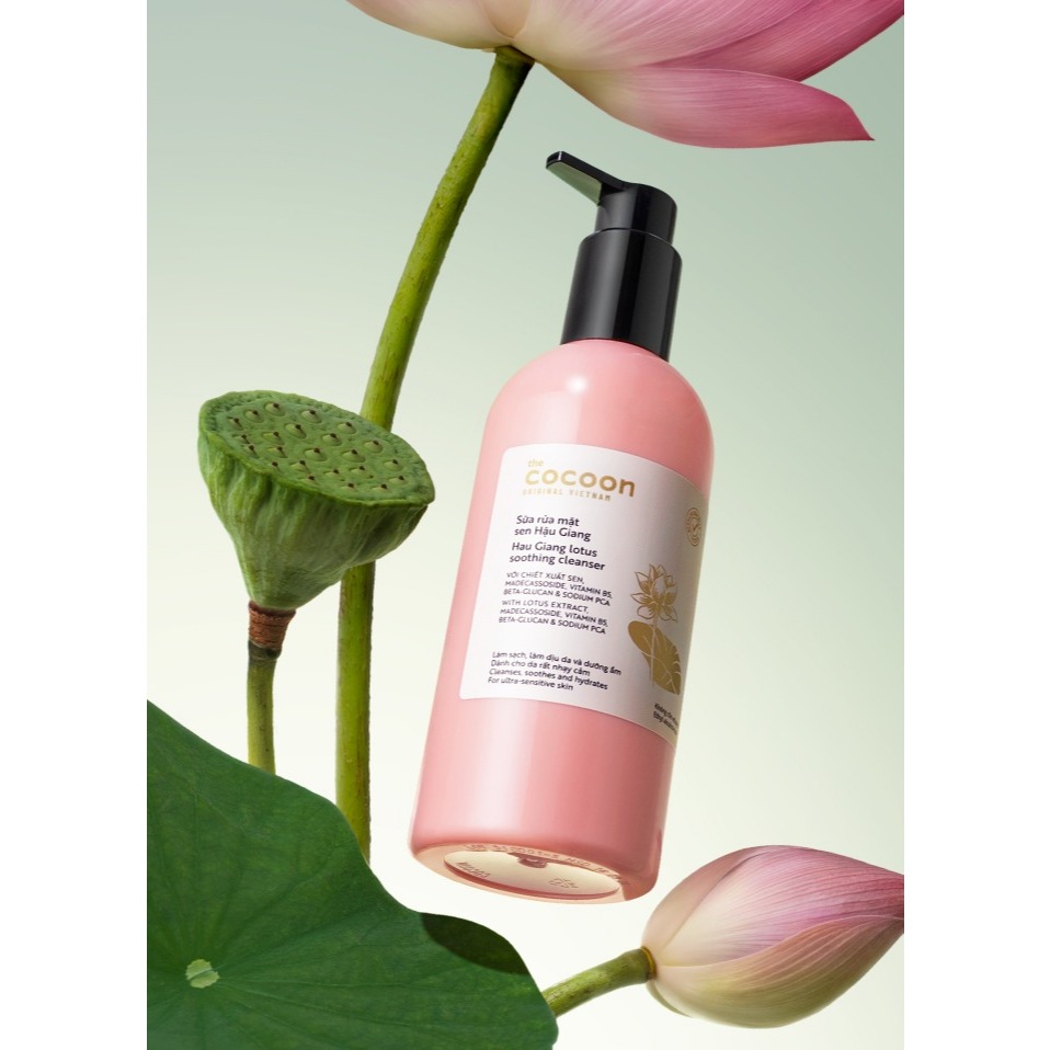 Sữa Rửa Mặt Sen Hậu Giang Cocoon 310ml Tạo Bọt Dịu Nhẹ Cấp Ẩm Làm Sạch Sâu Cho Da Nhạy Cảm Thuần Chay | BigBuy360 - bigbuy360.vn