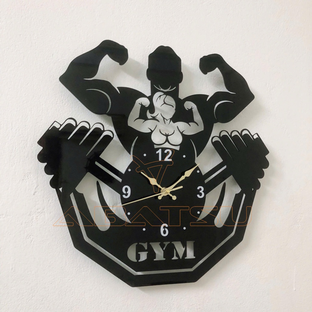( Bảo Hành 3 Năm ) Đồng Hồ Treo Tường Hình Tập Gym Abatsu – Biểu Tượng Sức Mạnh & Kiểu Cách Cho Phòng Tập Của Bạn