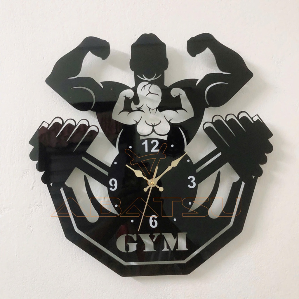 ( Bảo Hành 3 Năm ) Đồng Hồ Treo Tường Hình Tập Gym Abatsu – Biểu Tượng Sức Mạnh & Kiểu Cách Cho Phòng Tập Của Bạn