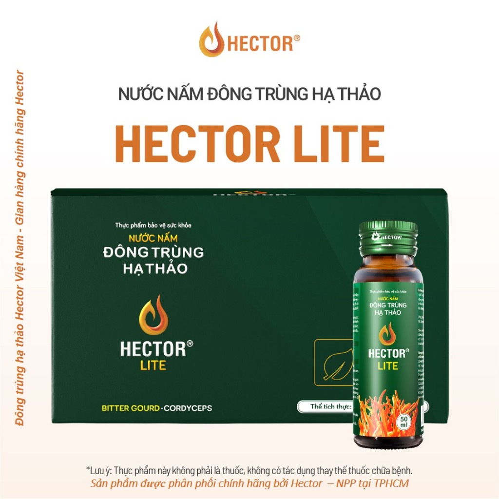 Nước uống đông trùng hạ thảo hector lite giúp hỗ trợ cải thiện chỉ số đường huyết, bồi bổ cơ thể