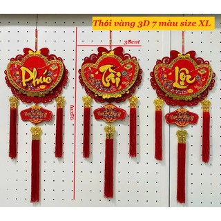 Mẫu mới 2026 Dây treo Thỏi Vàng 3D 7 màu-3đuôi Decor trang trí Tết, nhà cửa Hot Trend 2026