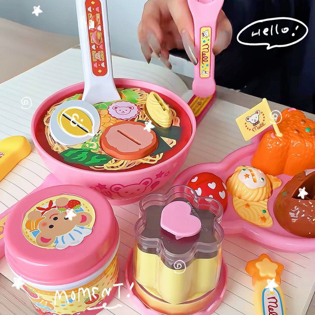 Đồ Chơi Cho Ăn Bánh Pudding Xúc Ăn Dâu Tây Bát Mỳ Ramen Kem Ốc Quế Mô Phỏng Thực Tế Cho Bé-Đồ Chơi Cho Bé PUKAPI