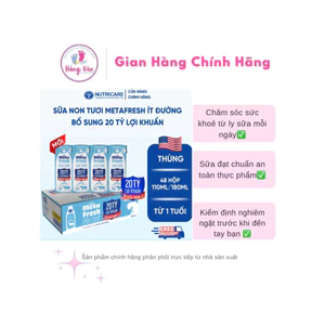 {Siêu hót} Sữa Tươi Meta Fresh 100% sữa tươi bổ sung 20 tỷ lợi 110-180ml - cho cả gia đình