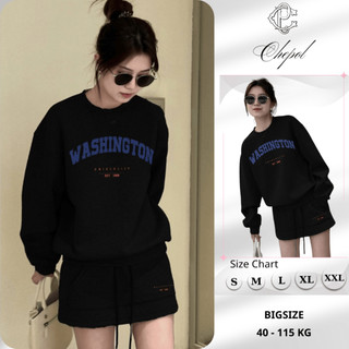 Set Bộ Nỉ Nữ Thu Đông CHEPOL Cổ Tròn, In Trái Tim, Chất Nỉ Chân Cua Cao Cấp ( Áo Sweater Đen + Chân Váy Đen ) - CP_x2123