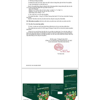 Giảm Cân Hoàng Cung Slim Natural Dành Cho Cơ Địa Khó Giảm Hộp 30 viên TPCN.24H