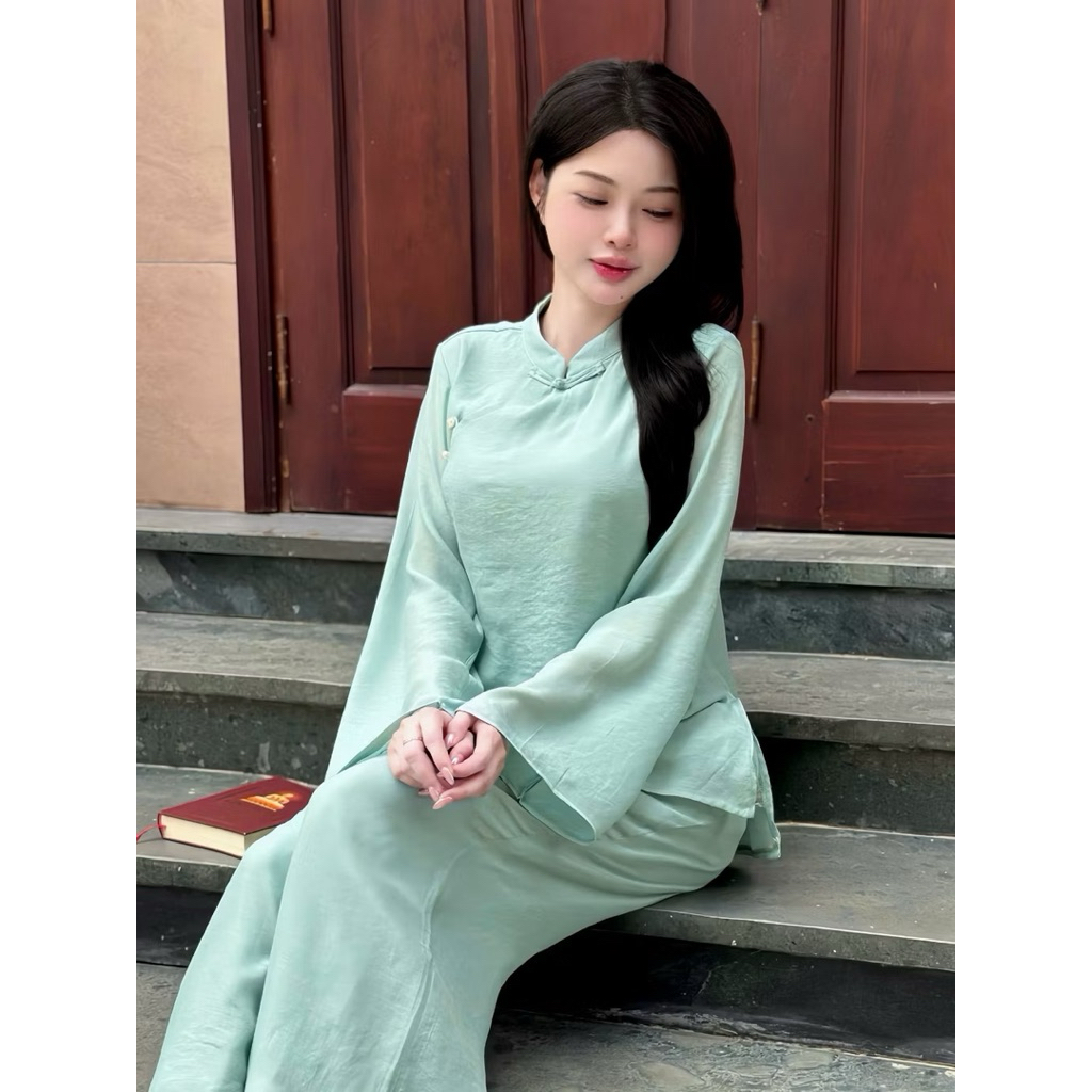 (Đồ Lam Cao Cấp Loại 1) Bộ Pháp Phục An Nhiên Truyền thống, Vải xô Linen mềm mịn | Đồ Lam An Nhiên