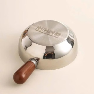 [mini] Xoong,nồi mini không có nắp, chất liệu inox304, có tay cầm bằng gỗ cách nhiệt - tiện dụng, đa năng