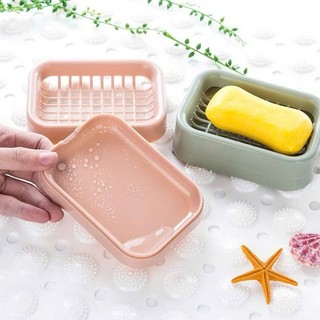 [Ráo nước] Khay nhựa đựng xà bông hình chữ nhật, có ngăn ráo nước - tiện dụng, đa năng