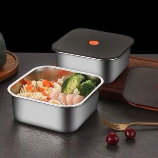 [Hộp vuông - hút chân không] Hộp inox vuông đựng thực phẩm hút chân không, có nắp đậy kín - tiện dụng, siêu bền