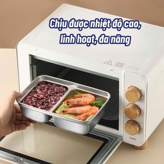 [2 ngăn] Hộp inox304, có 2 ngăn đựng thực, phẩm đựng cơm, nắp kín - tiện dụng, siêu bền