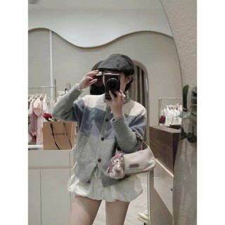 Áo Len Cardigan Kẻ Ngang Phối Màu Basic QCCC Cao Cấp